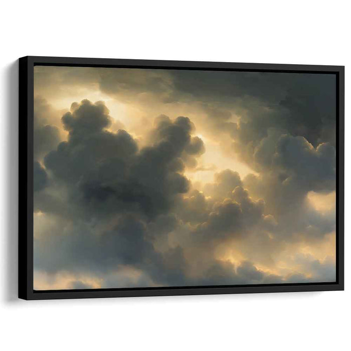 Ethereal Storm Dance: Hyper-Realistic Dramatic Cloudscape Canvas Art Print