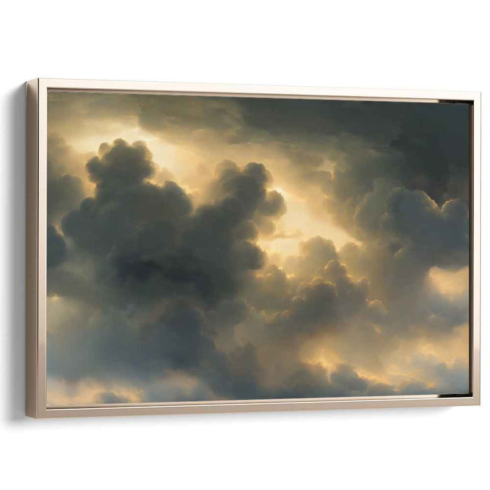 Ethereal Storm Dance: Hyper-Realistic Dramatic Cloudscape Canvas Art Print