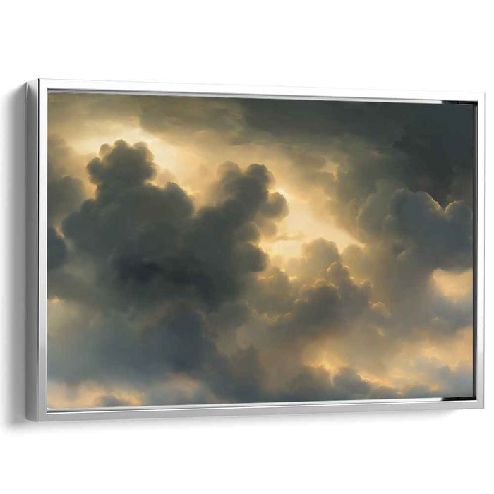 Ethereal Storm Dance: Hyper-Realistic Dramatic Cloudscape Canvas Art Print