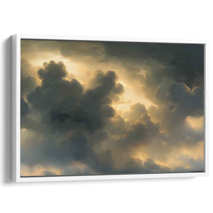 Ethereal Storm Dance: Hyper-Realistic Dramatic Cloudscape Canvas Art Print