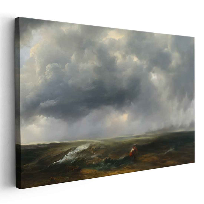 Storm Rider's Quest: Majestic Rider Against the Elements Canvas Art Print