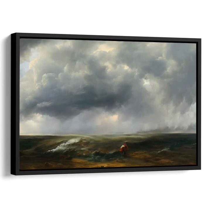 Storm Rider's Quest: Majestic Rider Against the Elements Canvas Art Print