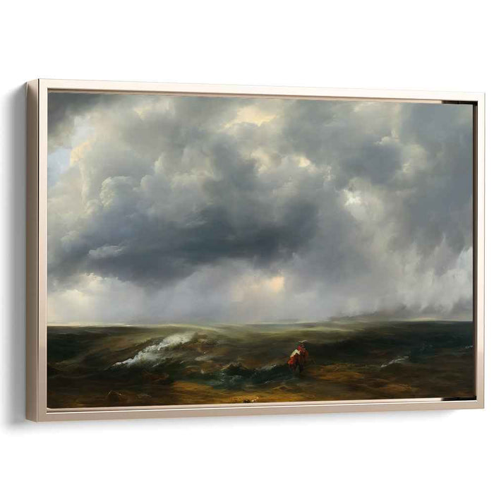 Storm Rider's Quest: Majestic Rider Against the Elements Canvas Art Print