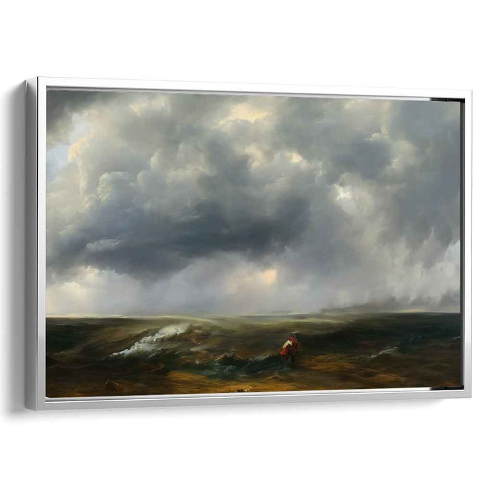 Storm Rider's Quest: Majestic Rider Against the Elements Canvas Art Print