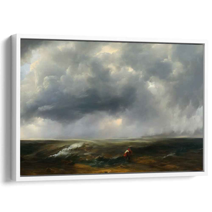 Storm Rider's Quest: Majestic Rider Against the Elements Canvas Art Print