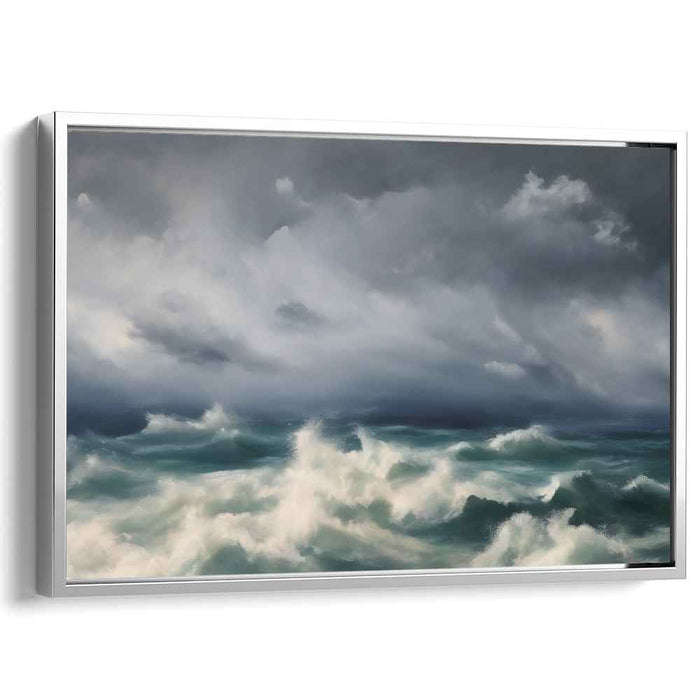 Aquatic Drama: Dramatic Turquoise Seascape Canvas Art