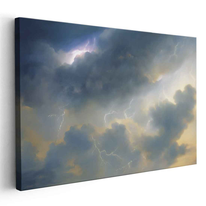 Electric Sky Drama: Hyper-Realistic Stormy Cloudscape with Lightning