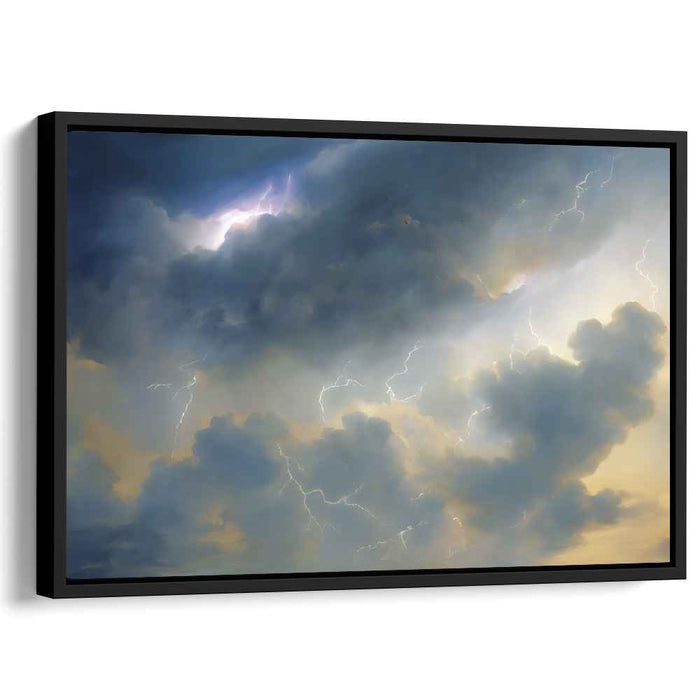 Electric Sky Drama: Hyper-Realistic Stormy Cloudscape with Lightning