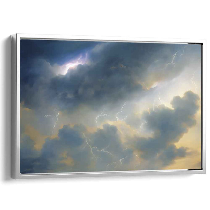 Electric Sky Drama: Hyper-Realistic Stormy Cloudscape with Lightning