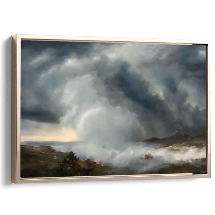 Tempest Over the Moors: Romantic Storm Landscape Canvas Art