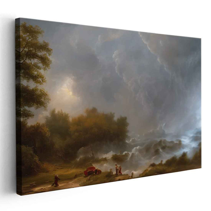 Nature's Majesty: A Romantic Landscape with Tumultuous Skies