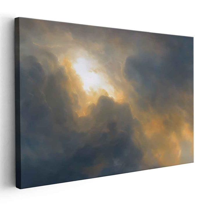 Golden Veins of Heaven: Dramatic Cloudscape with Golden Sunlight