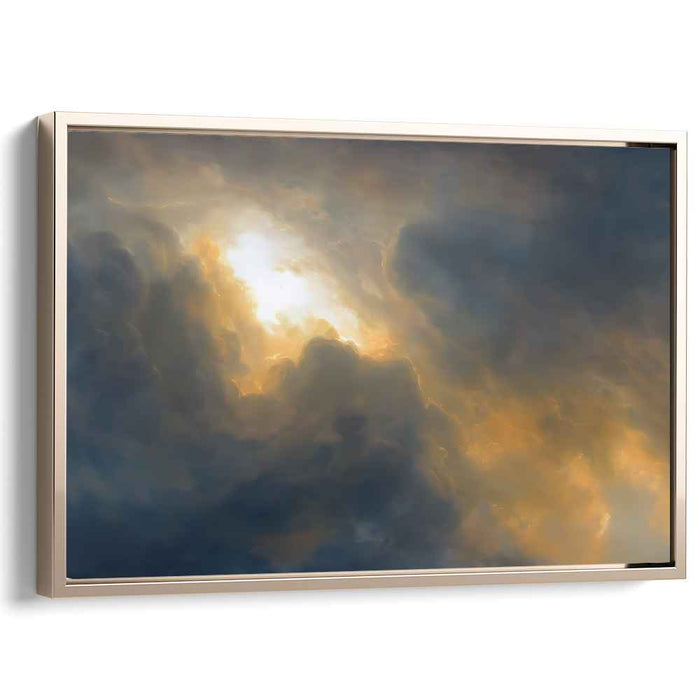 Golden Veins of Heaven: Dramatic Cloudscape with Golden Sunlight