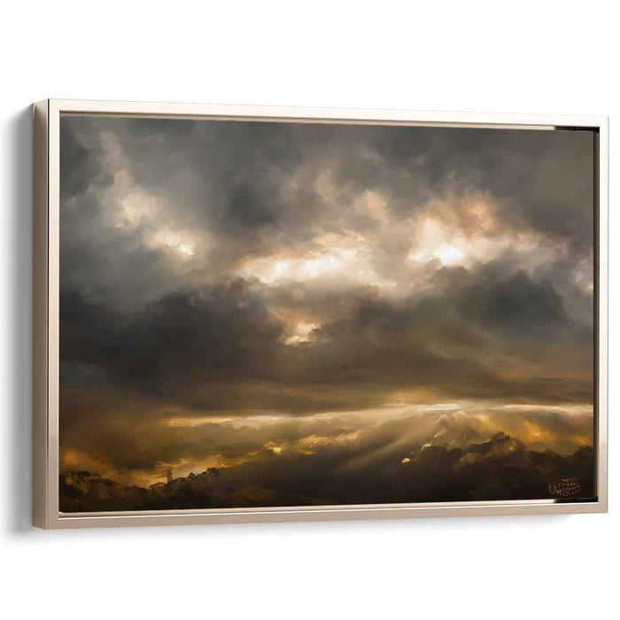 Everlasting Glow: Romantic Sky with Golden Sunlight Canvas Art