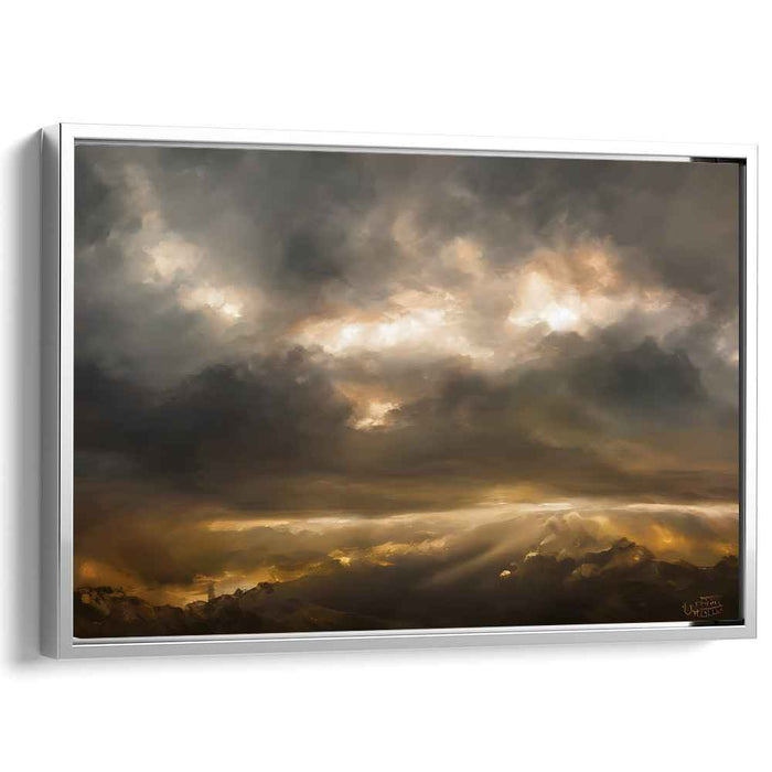 Everlasting Glow: Romantic Sky with Golden Sunlight Canvas Art