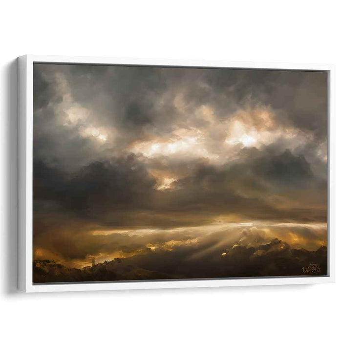 Everlasting Glow: Romantic Sky with Golden Sunlight Canvas Art