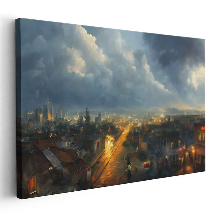 Twilight Over the City: A Dramatic Urban Landscape