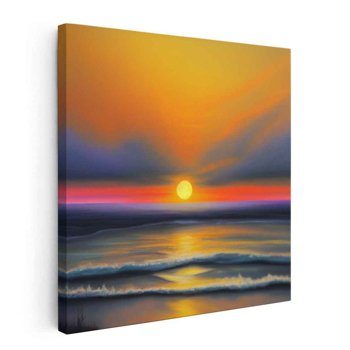 Abyssal Glow: Luminous Seascape Canvas Art