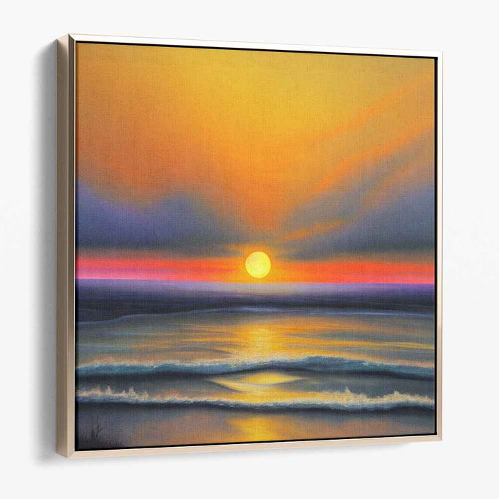 Abyssal Glow: Luminous Seascape Canvas Art