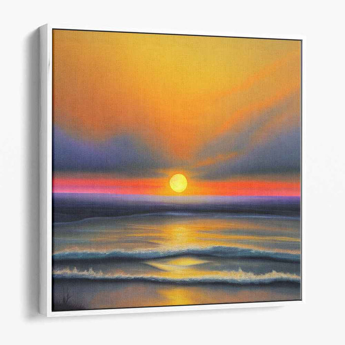 Abyssal Glow: Luminous Seascape Canvas Art