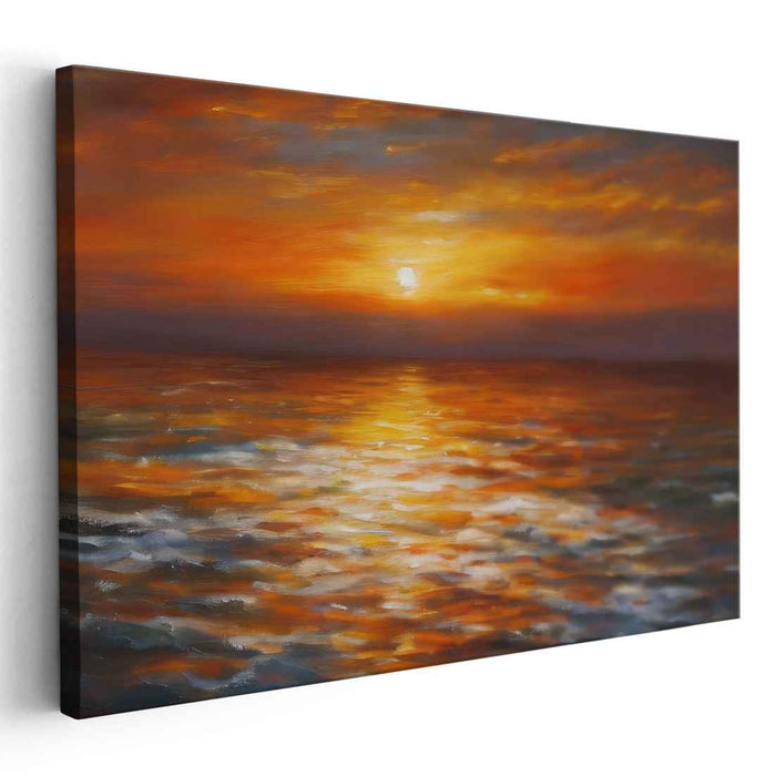 Ocean Memories: Luminous Seascape Canvas Art