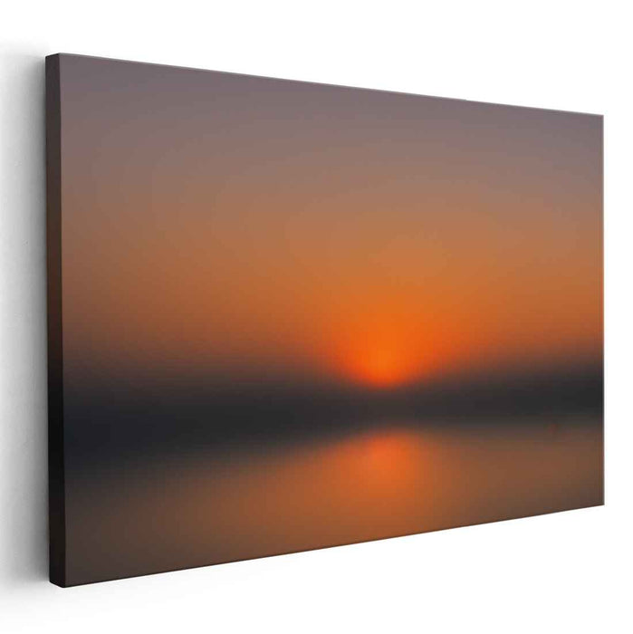 Subtle Horizon Shift: Minimalist Gradient Landscape Canvas Art Print