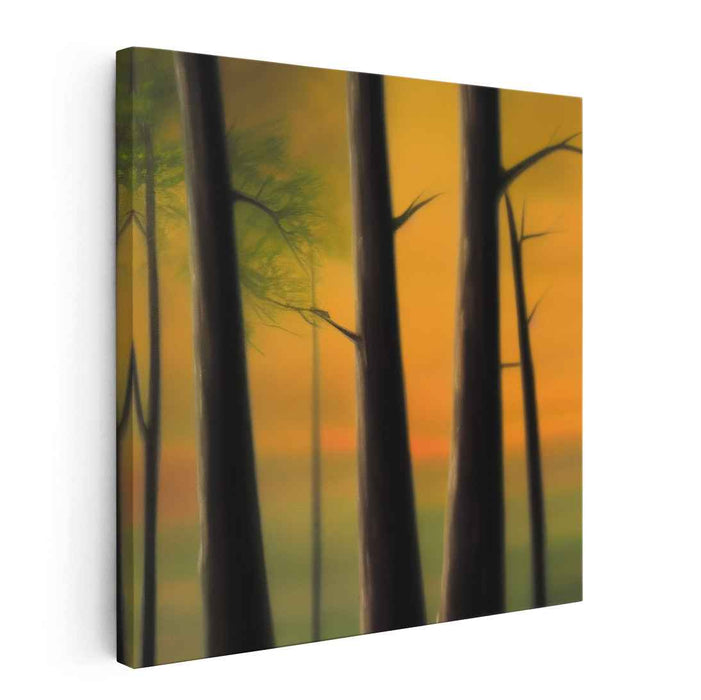 Twilight Silence: Mystical Forest at Dusk Canvas Art