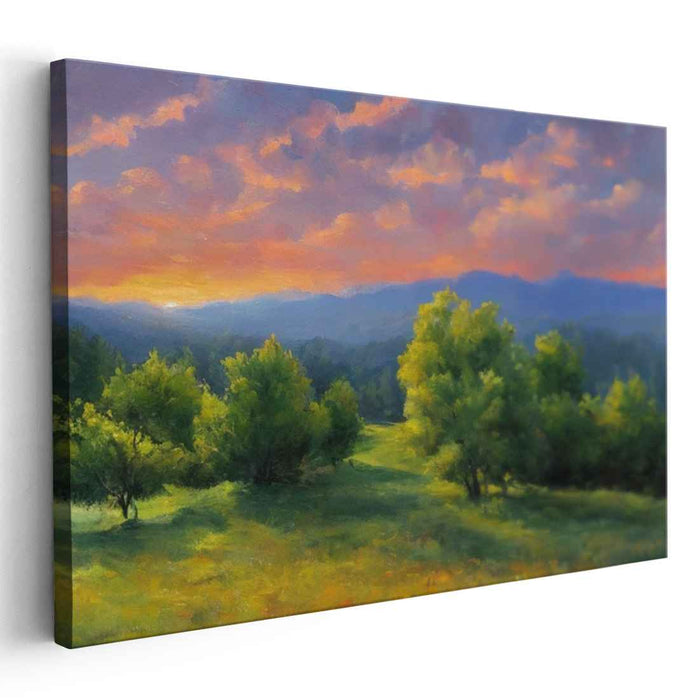 Vanishing Horizons: Impressionist Landscape Canvas Art Print