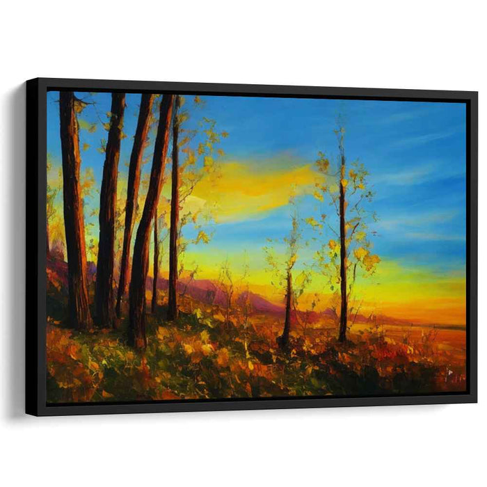 Fiery Dusk Palette: Vibrant Sunset Landscape Canvas Art