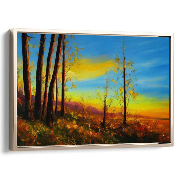 Fiery Dusk Palette: Vibrant Sunset Landscape Canvas Art