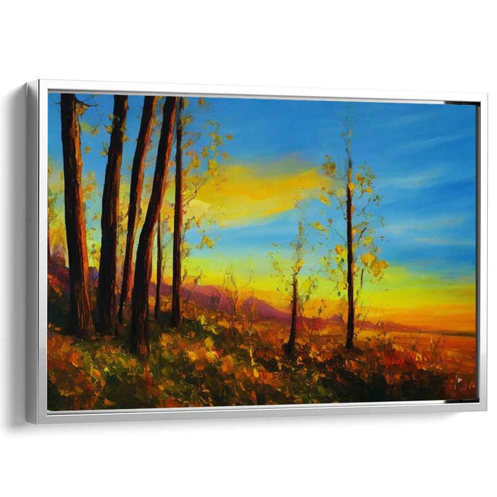 Fiery Dusk Palette: Vibrant Sunset Landscape Canvas Art
