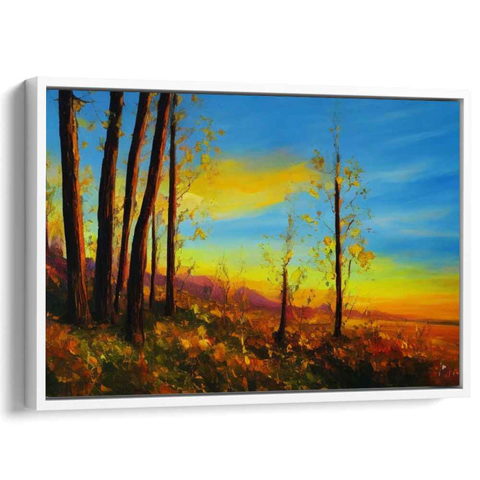 Fiery Dusk Palette: Vibrant Sunset Landscape Canvas Art