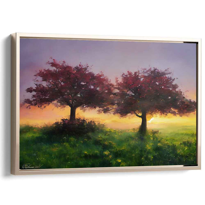 Mirrored Tranquility: Dual Trees in a Tranquil Meadow