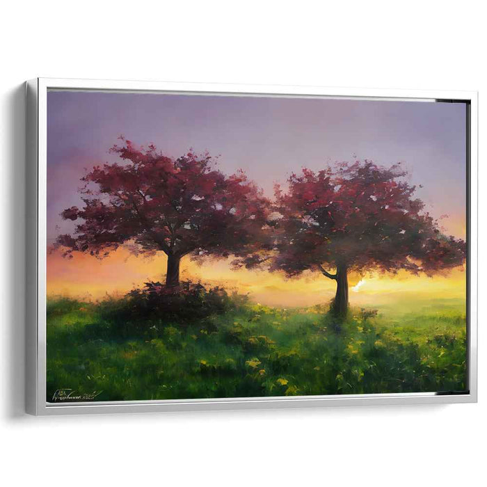 Mirrored Tranquility: Dual Trees in a Tranquil Meadow