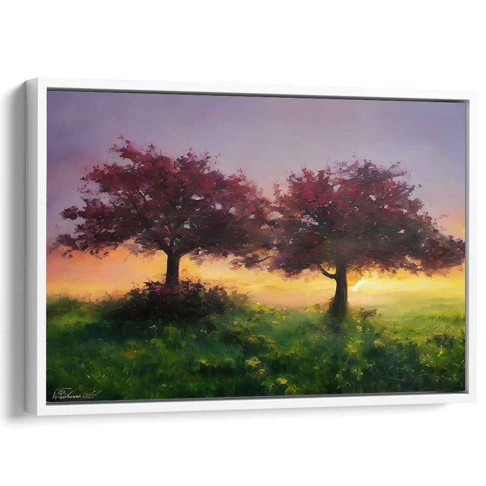 Mirrored Tranquility: Dual Trees in a Tranquil Meadow