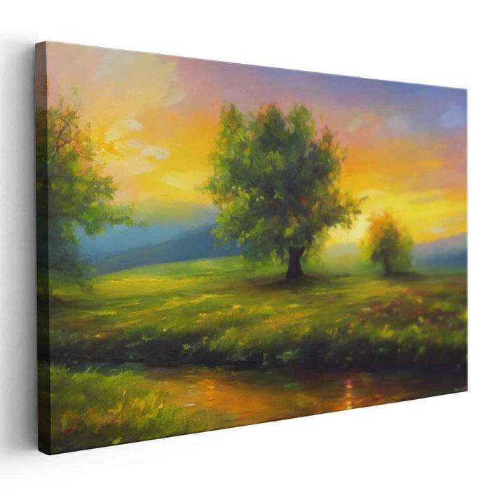 Noble Woods Serenity: Tranquil Landscape with Majestic Trees