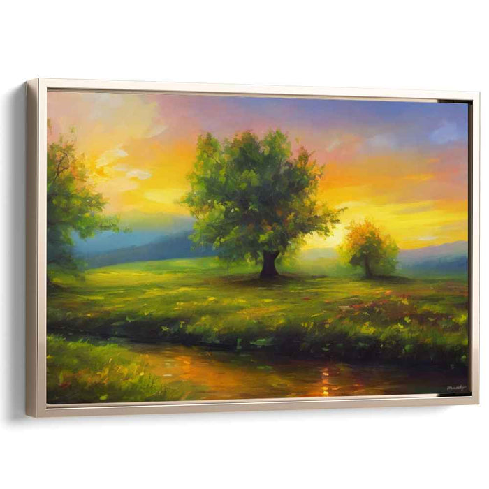 Noble Woods Serenity: Tranquil Landscape with Majestic Trees