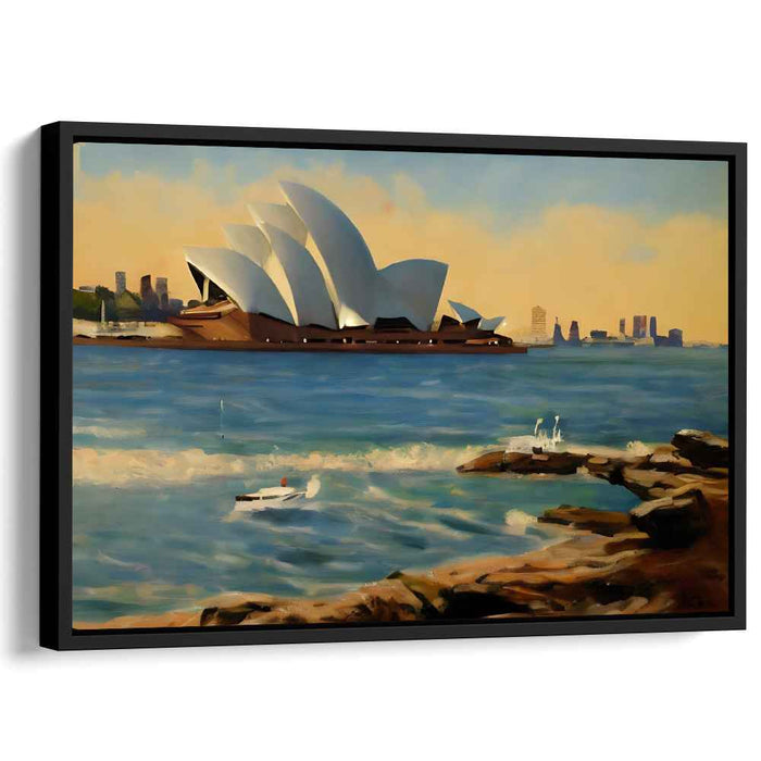 Golden Hour at Sydney Harbour: Impressionistic Opera House Canvas Art