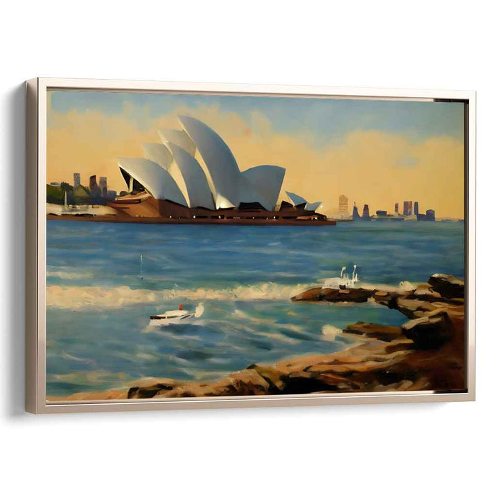 Golden Hour at Sydney Harbour: Impressionistic Opera House Canvas Art