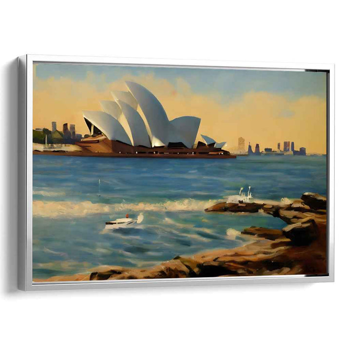 Golden Hour at Sydney Harbour: Impressionistic Opera House Canvas Art
