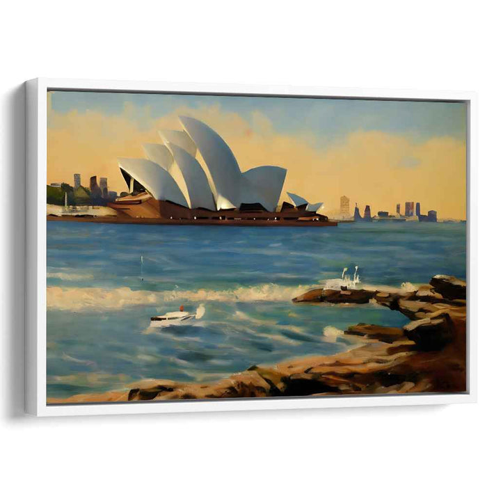 Golden Hour at Sydney Harbour: Impressionistic Opera House Canvas Art
