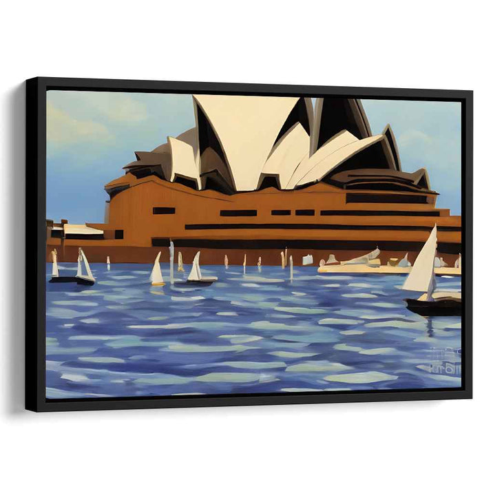 Geometric Harbor: Modernist Interpretation of Sydney Opera House Canvas Art