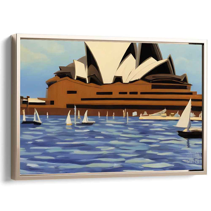 Geometric Harbor: Modernist Interpretation of Sydney Opera House Canvas Art