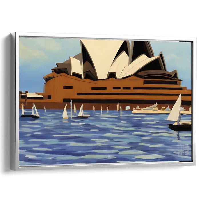 Geometric Harbor: Modernist Interpretation of Sydney Opera House Canvas Art