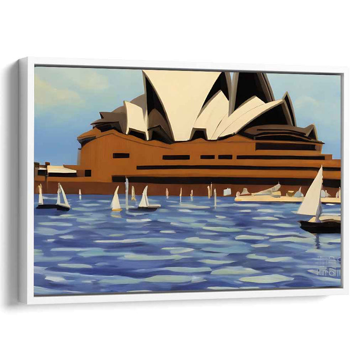 Geometric Harbor: Modernist Interpretation of Sydney Opera House Canvas Art