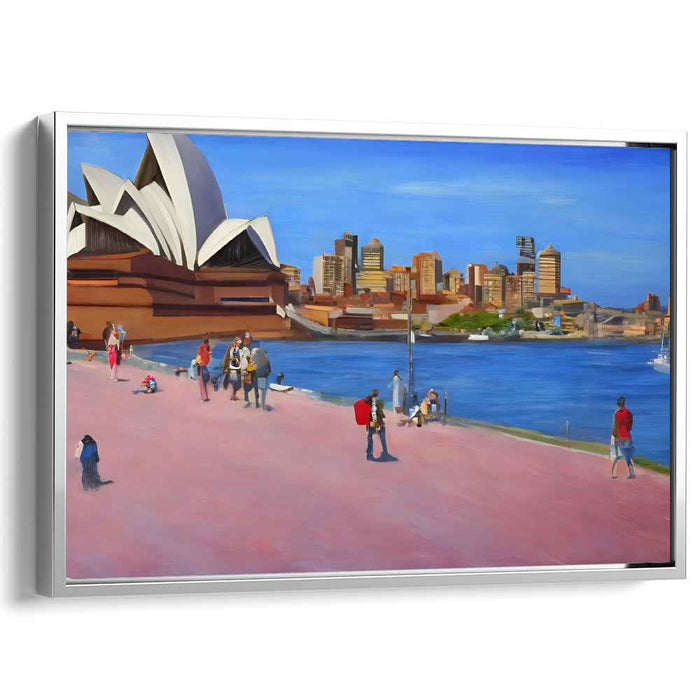 Vibrant Sydney: Lively Promenade and Iconic Opera House Canvas Art Print