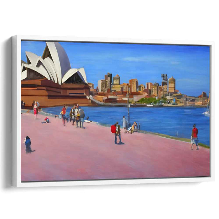 Vibrant Sydney: Lively Promenade and Iconic Opera House Canvas Art Print