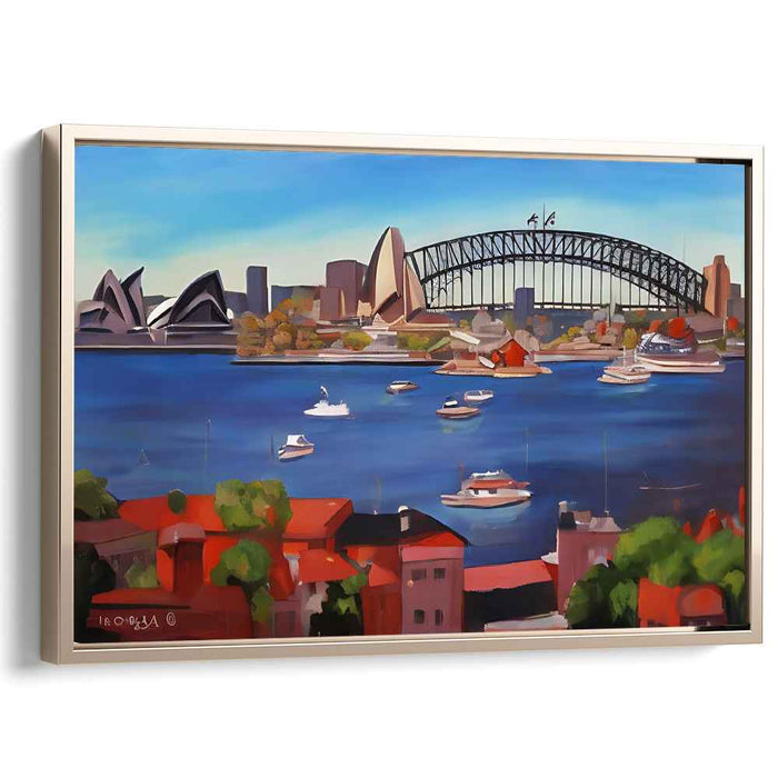 Sydney Skyline: Vibrant Harbor and Iconic Landmarks Canvas Art
