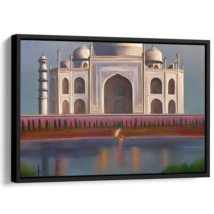 Twilight Majesty Emerging: The Taj Mahal at Dusk Canvas Art Print