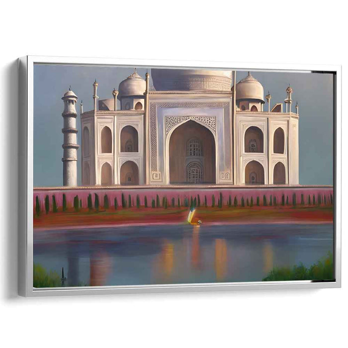 Twilight Majesty Emerging: The Taj Mahal at Dusk Canvas Art Print